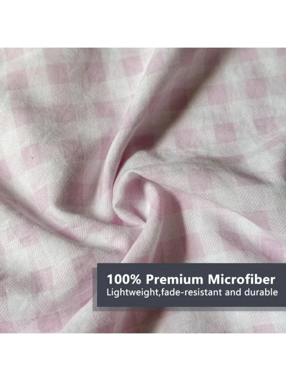 Cozy Pink Gingham Queen Comforter Set | Soft Bedding, Stylish Home Decor